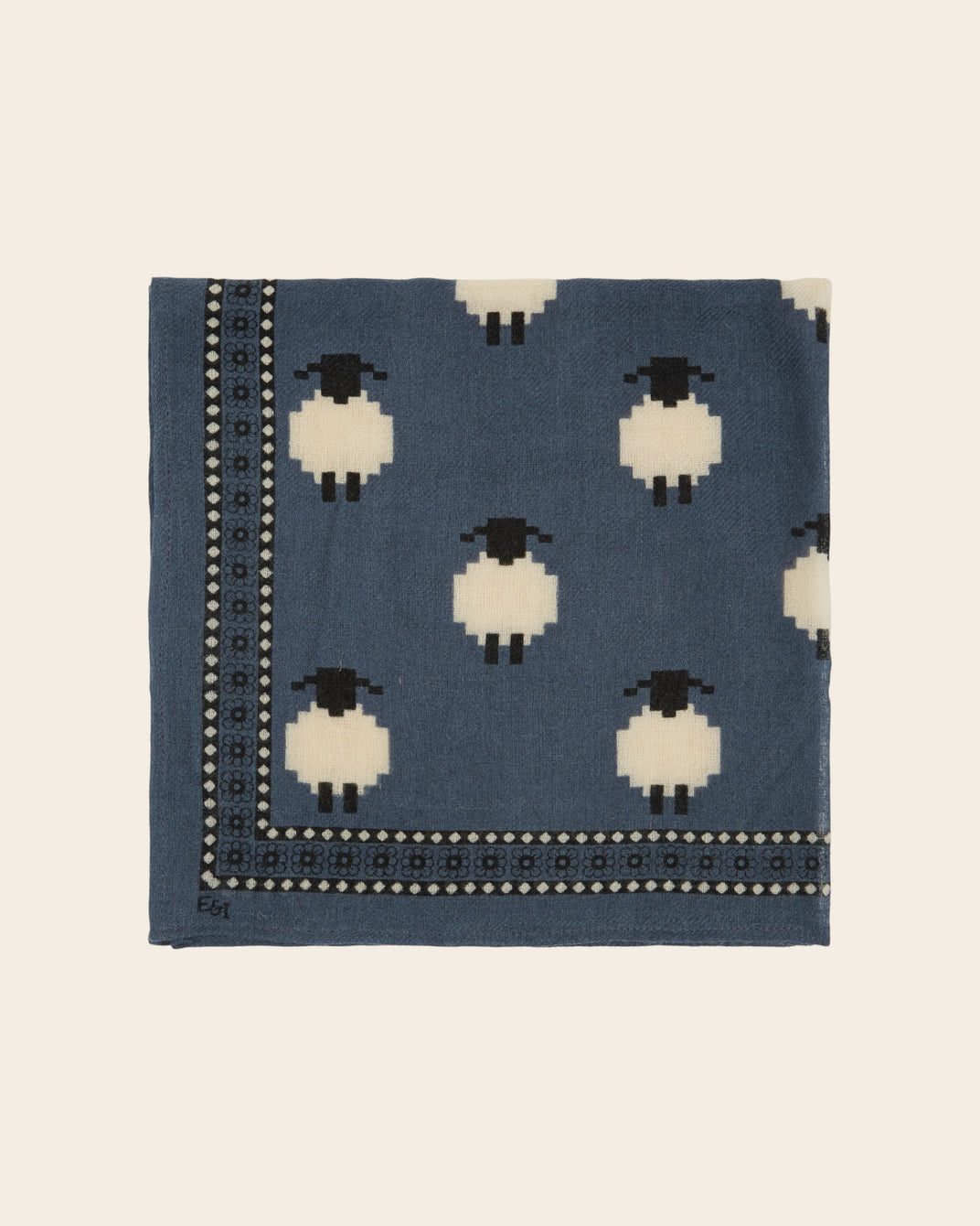 Petit foulard - Bleu moutons