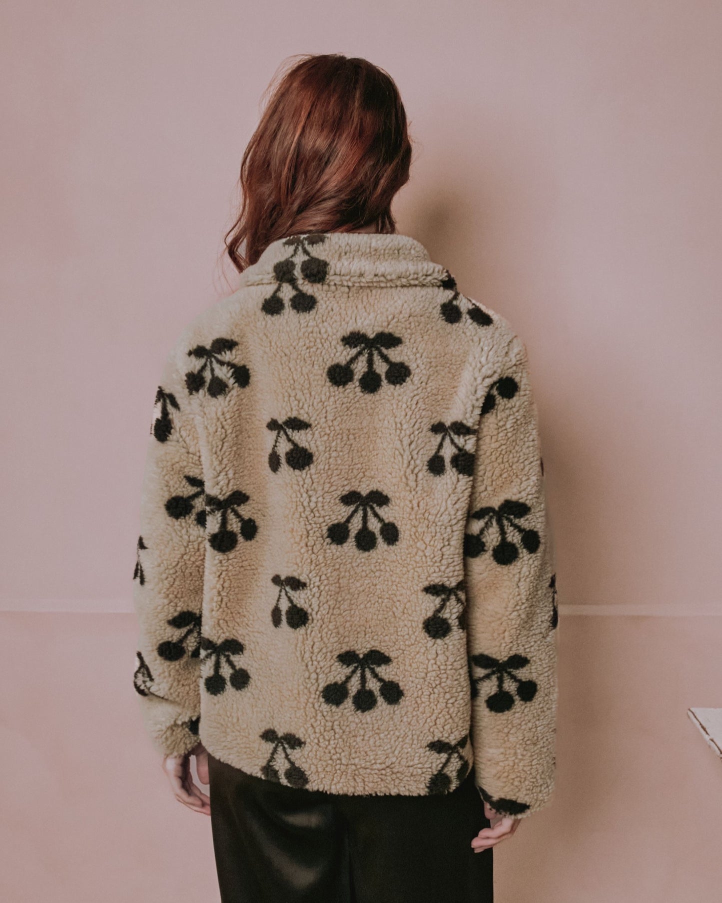 Veste moumoute - Cerise beige