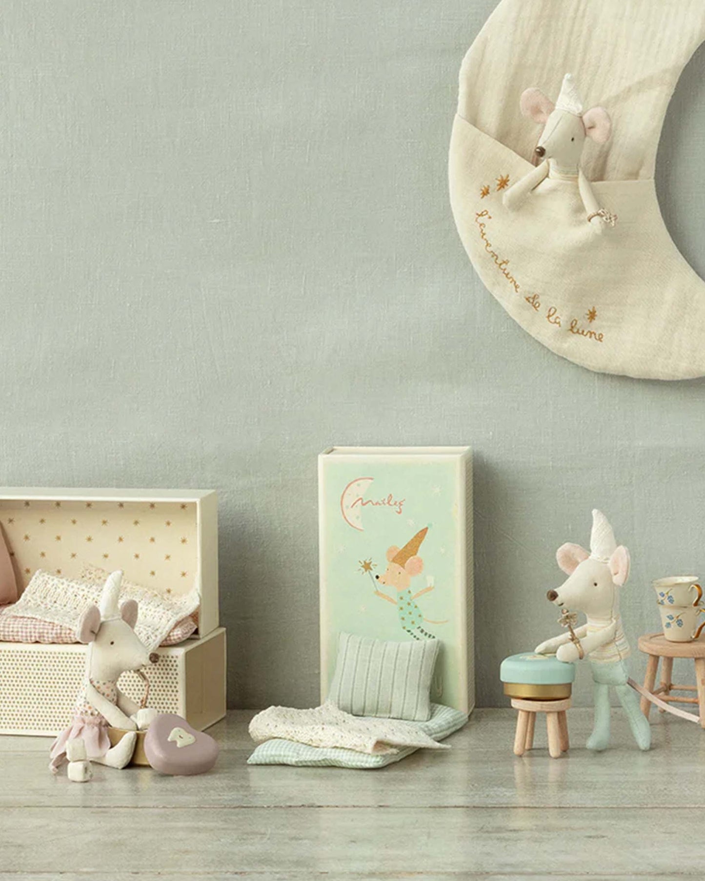Tooth Fairy Mouse Little Brother Blue 11 cm - Maileg