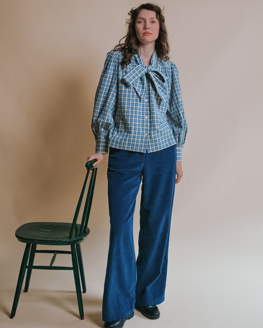 Pantalon - Velours cotelé bleu