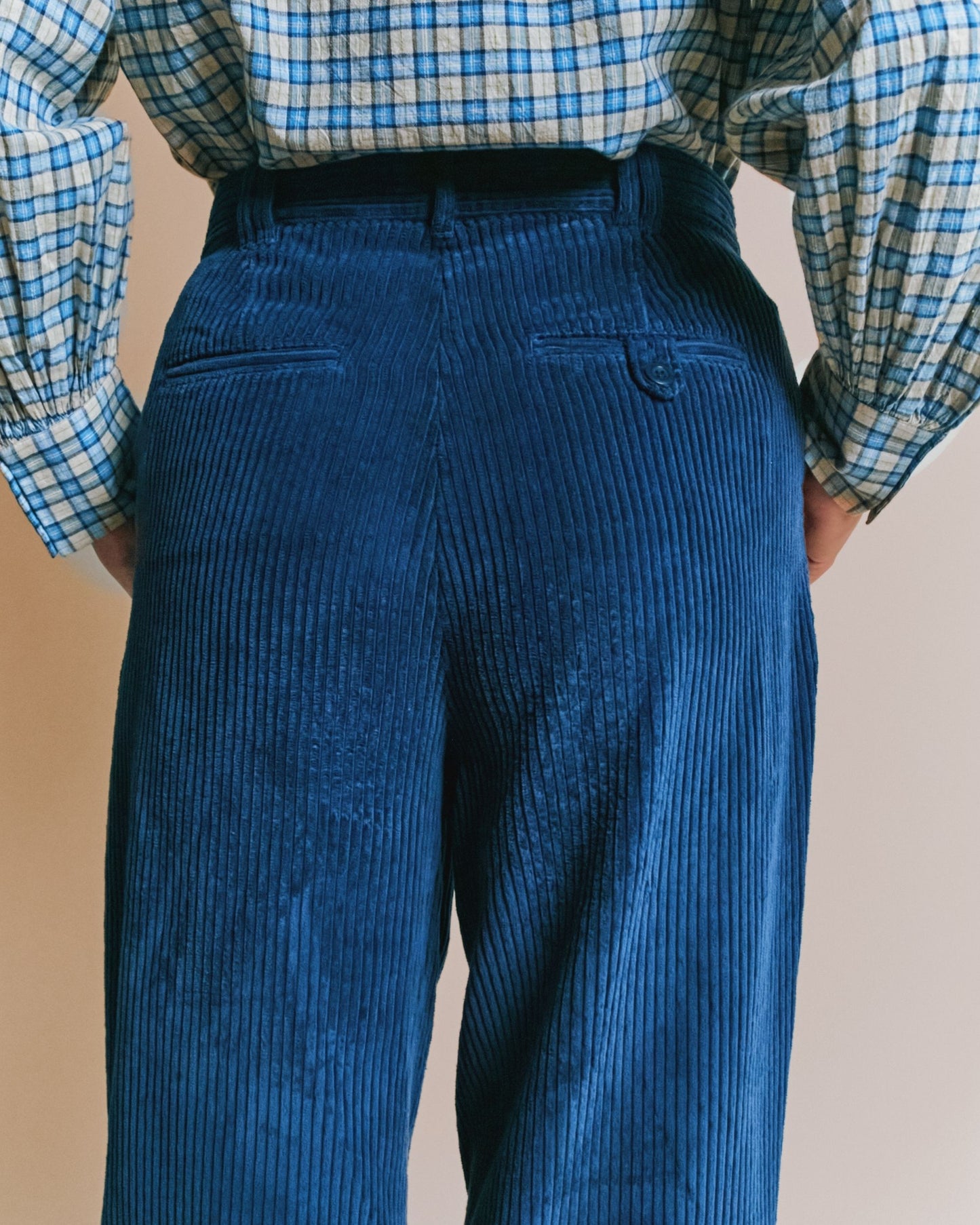 Pantalon - Velours cotelé bleu