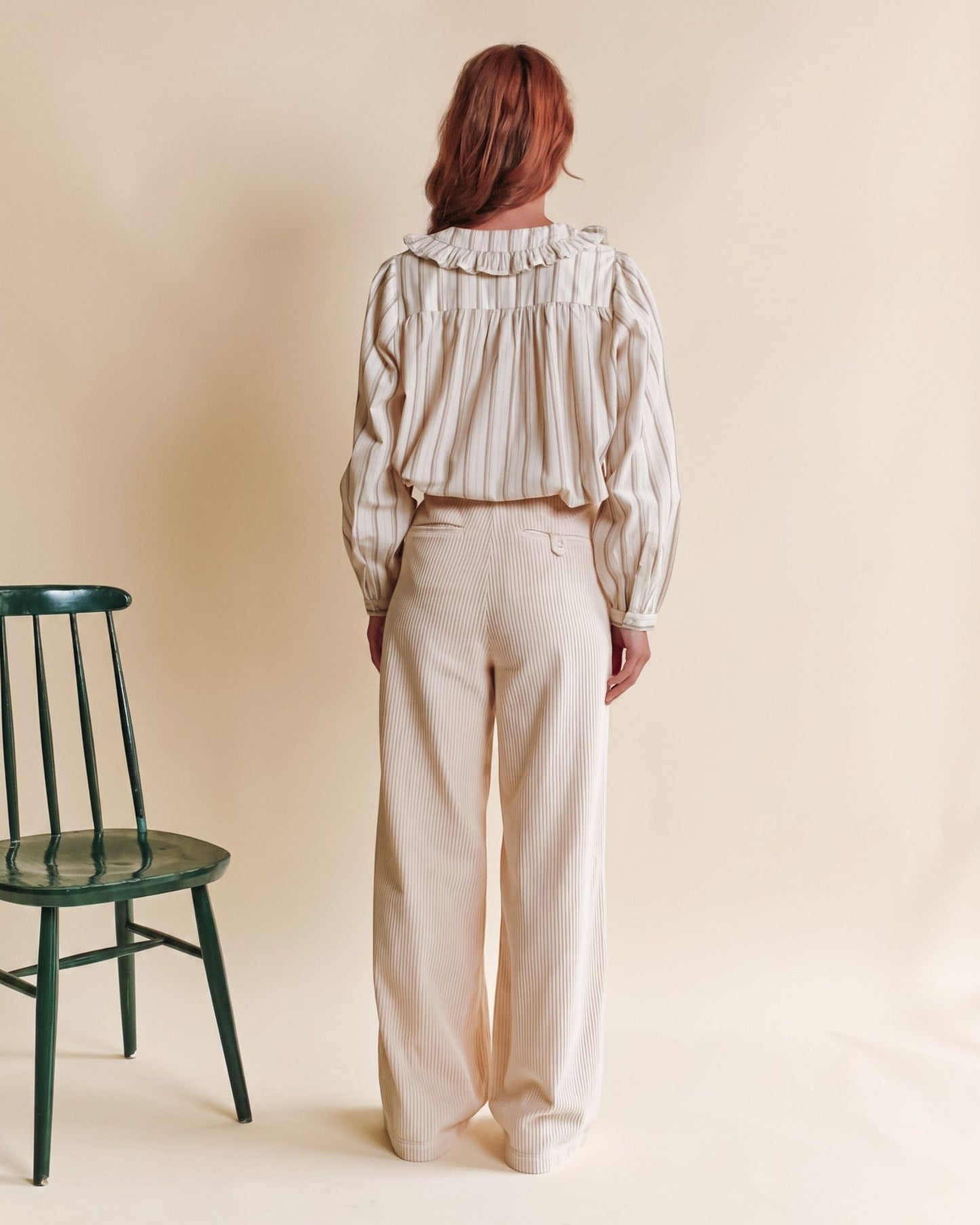 Pantalon - Velours cotelé crème
