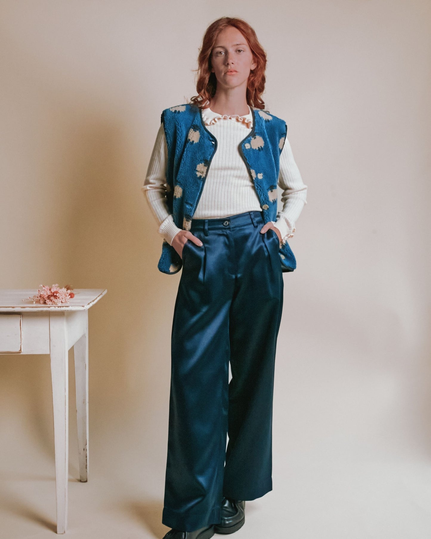 Veste sans manches - Moumoute moutons bleu