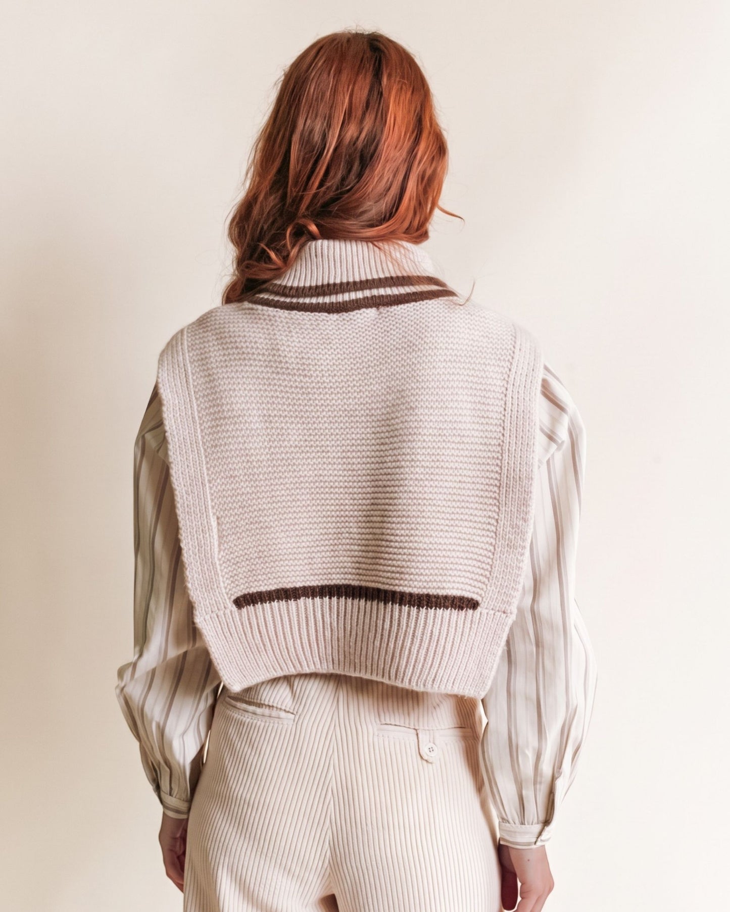 Col plastron - Laine mérinos beige