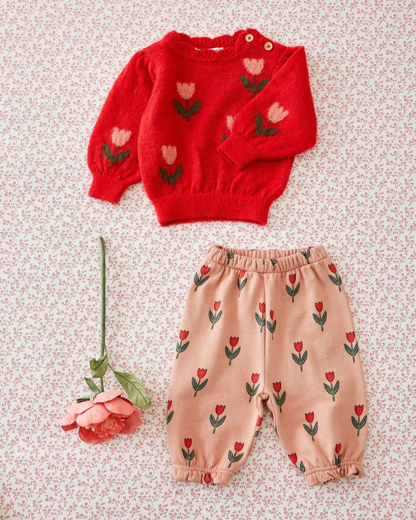 Pull enfant - Tulipe rouge