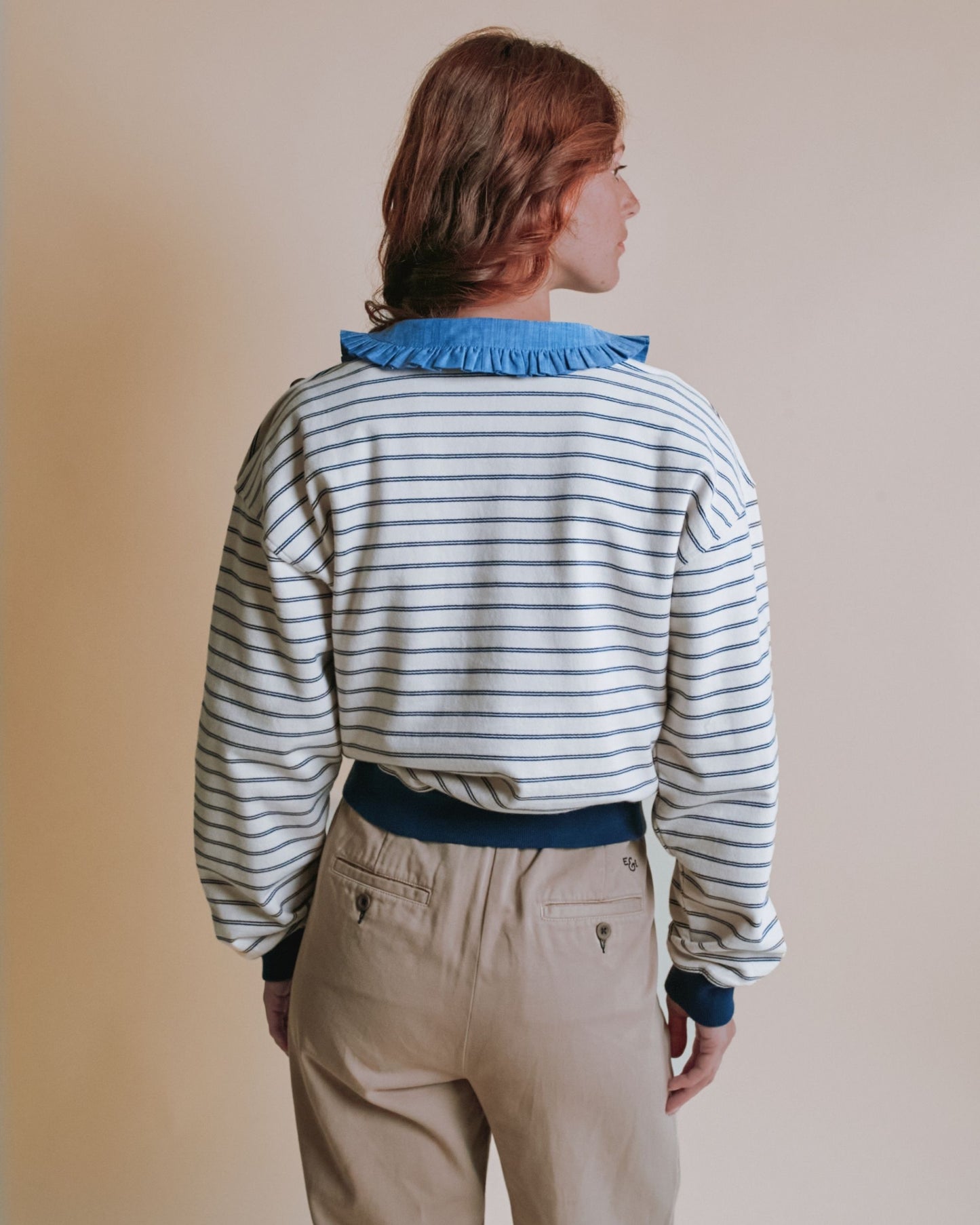 Sweat - Rayé marine et écru