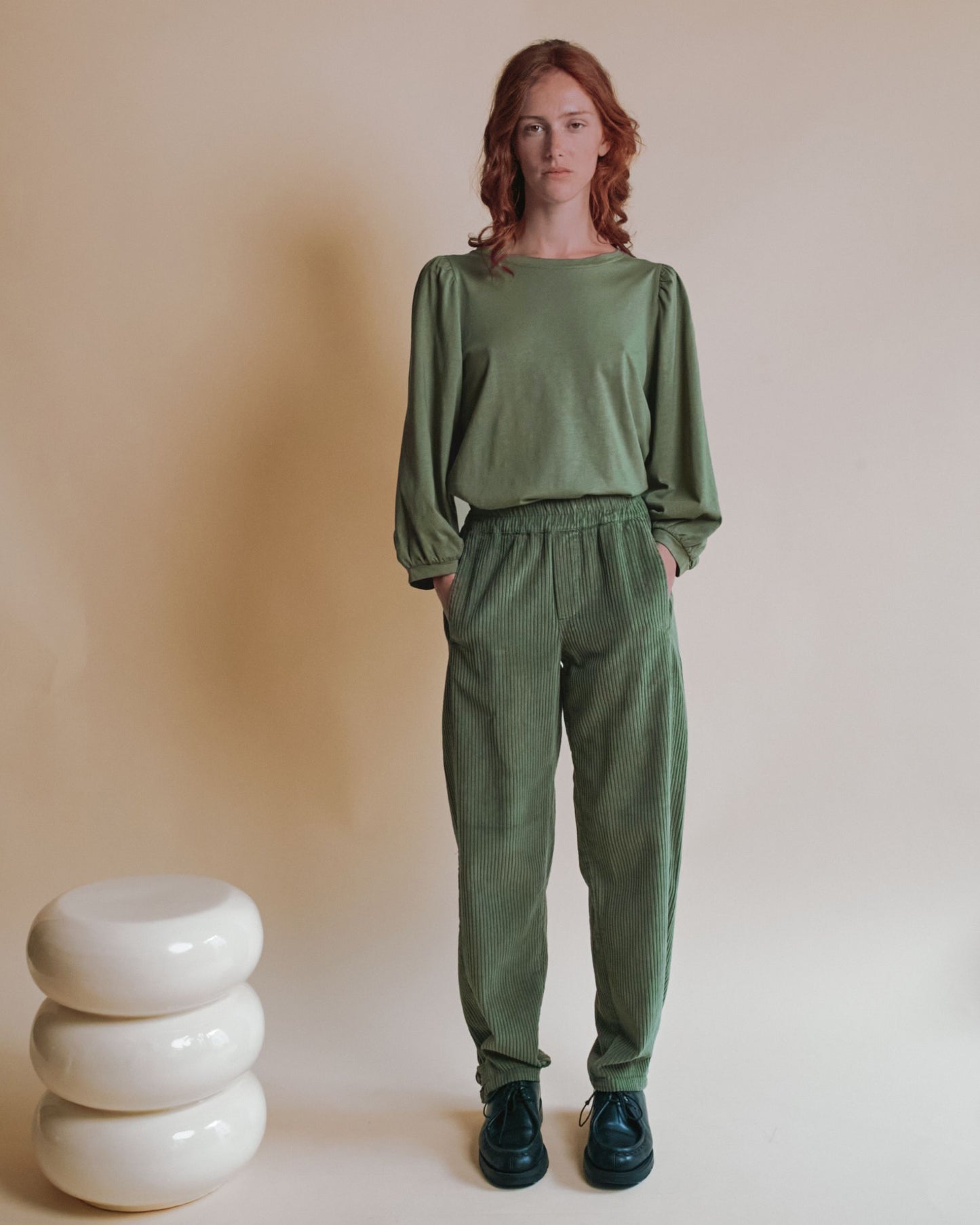 T-shirt - Manches ballons vert