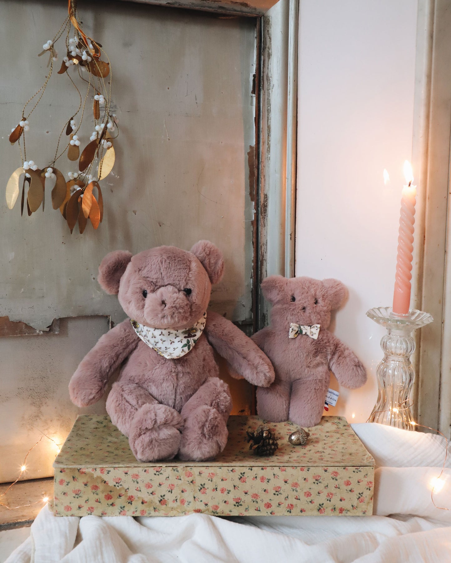 Peluche - Ours parme Pamplemousse x Emile et Ida