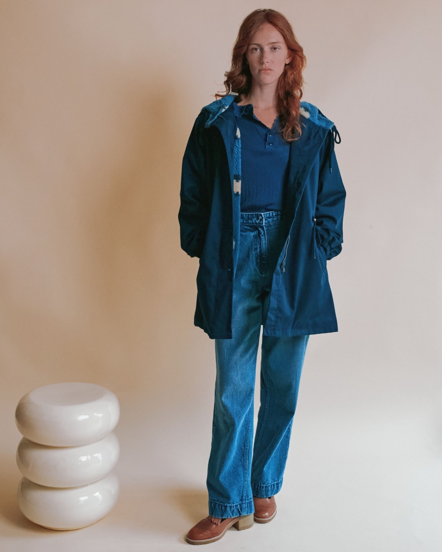 Parka - Doublée moumoute marine