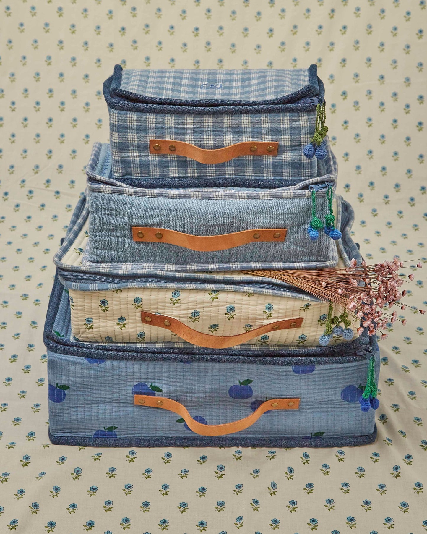 Grande valise - Pommes bleues