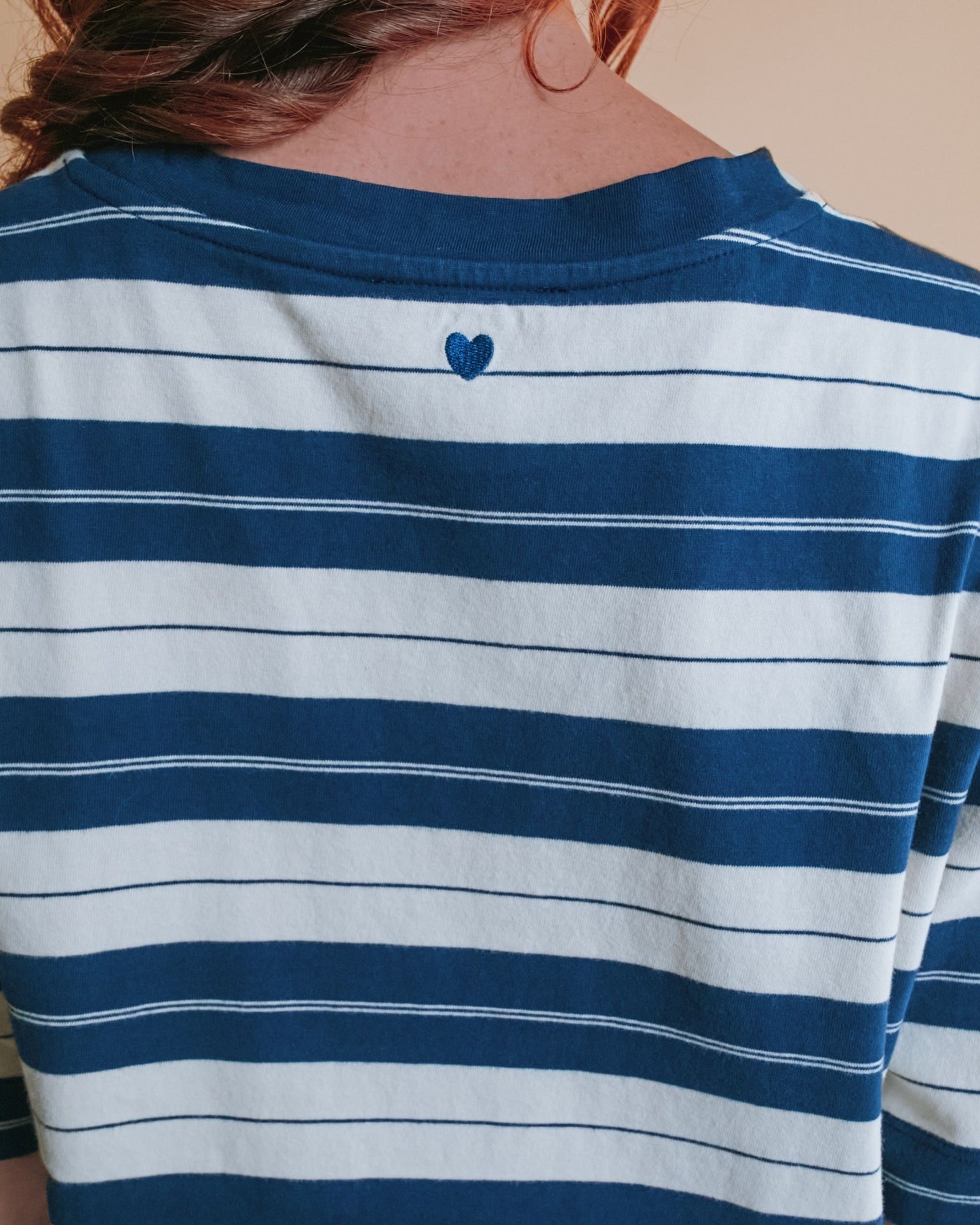 T-shirt - Oversize rayures bleu et écru