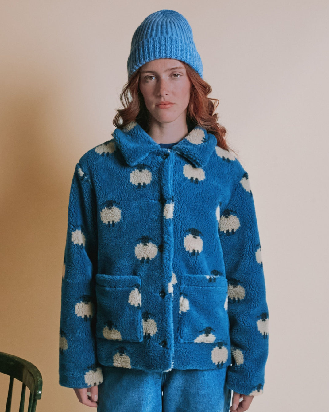 Veste moumoute - Mouton bleu