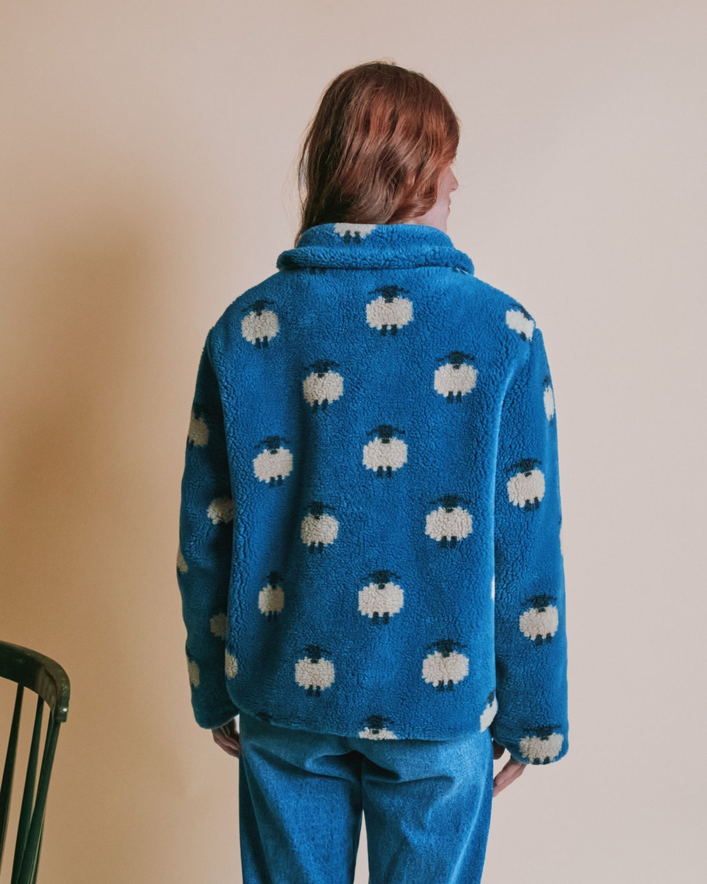 Veste moumoute - Mouton bleu