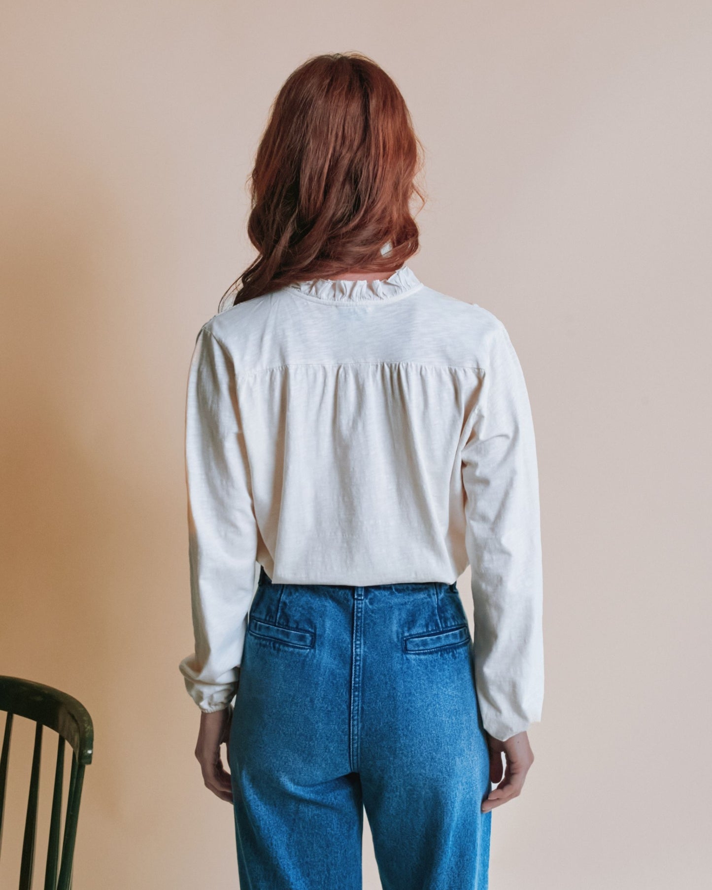 T-shirt manches longues - Volanté écru