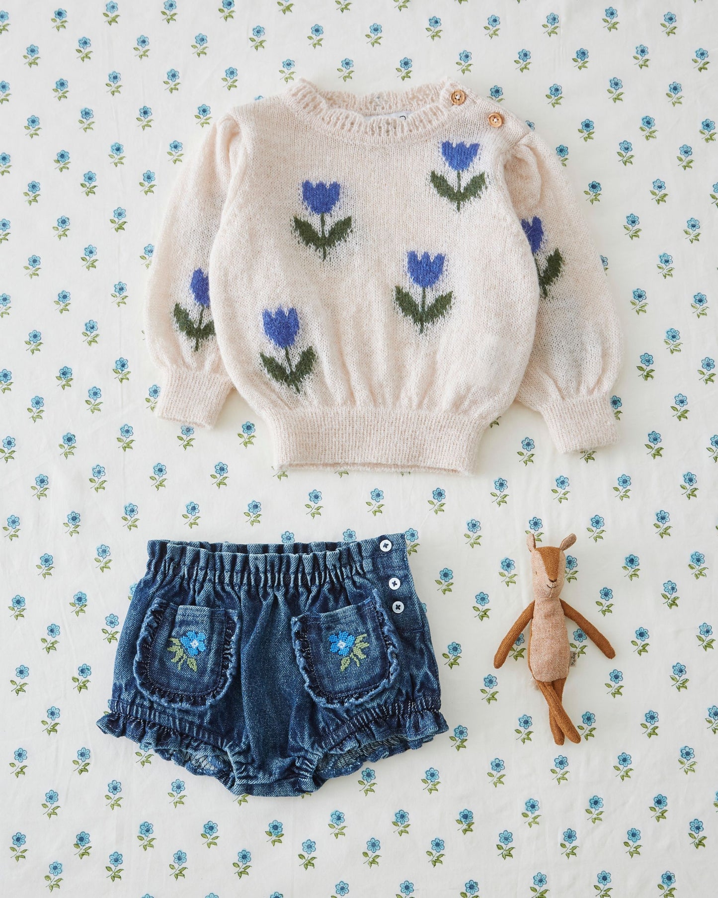 Pull enfant - Tulipe bleue