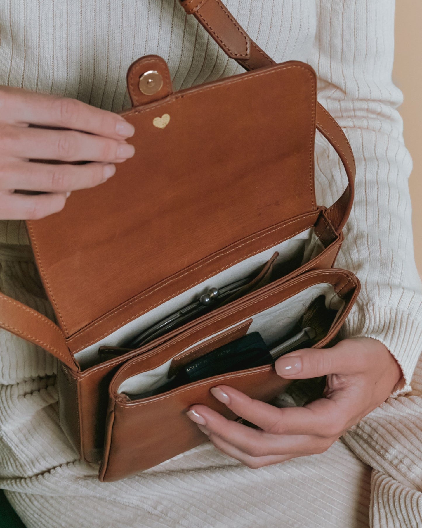 Sac à bandoulière - Cuir camel