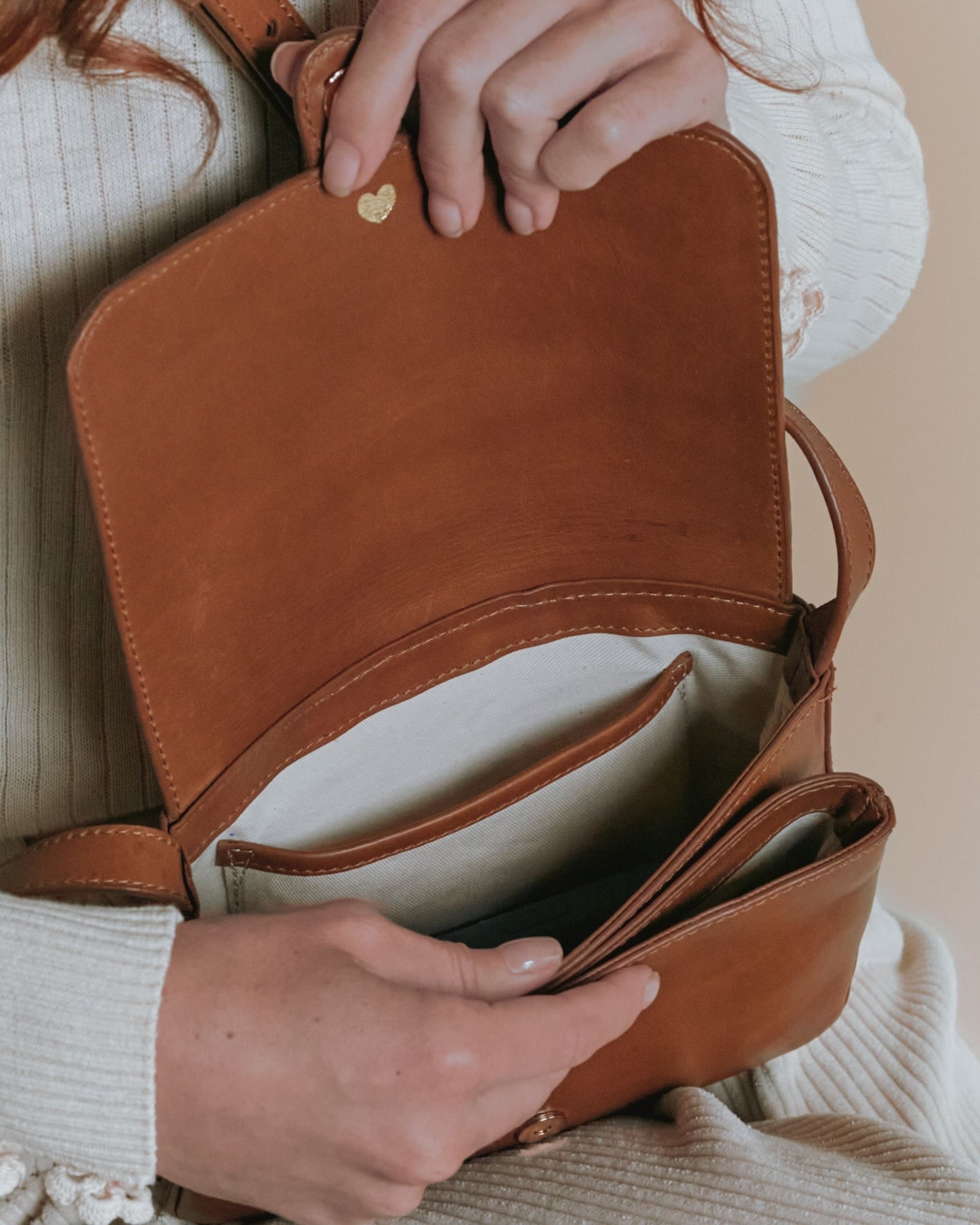 Sac à bandoulière - Cuir camel