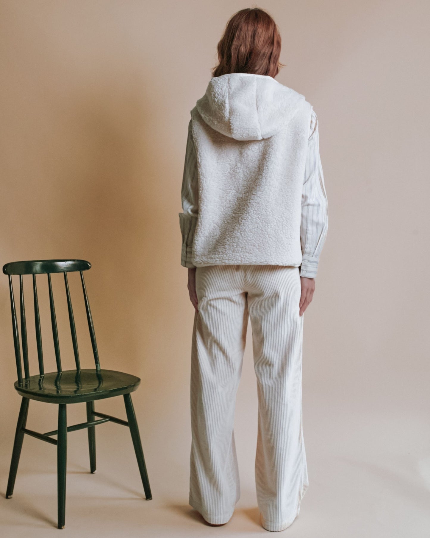 Veste sans manches à capuche - Moumoute écru
