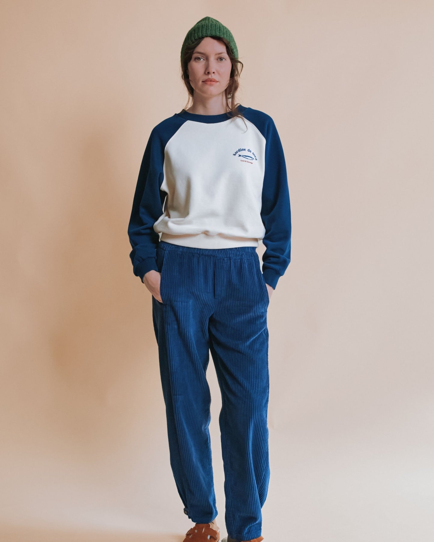 Sweat - Sardine marine et écru