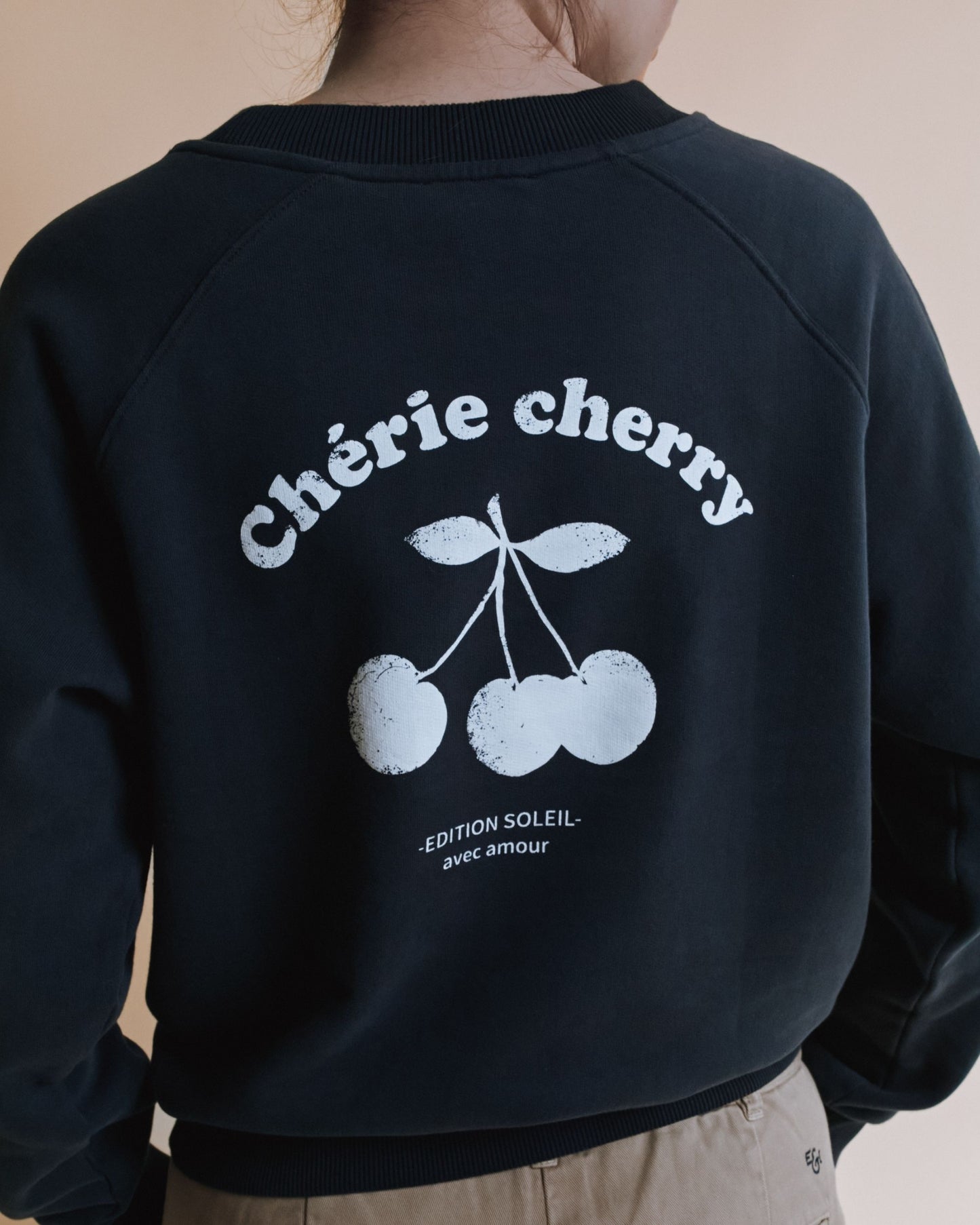 Sweat - Chérie cherry gris foncé