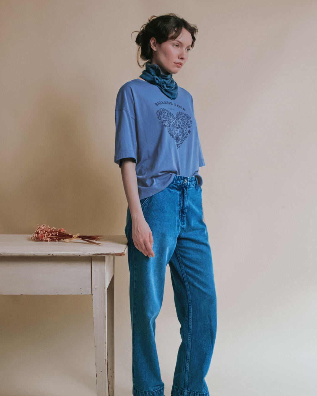 T-shirt - Oversize Ballade Folk bleu