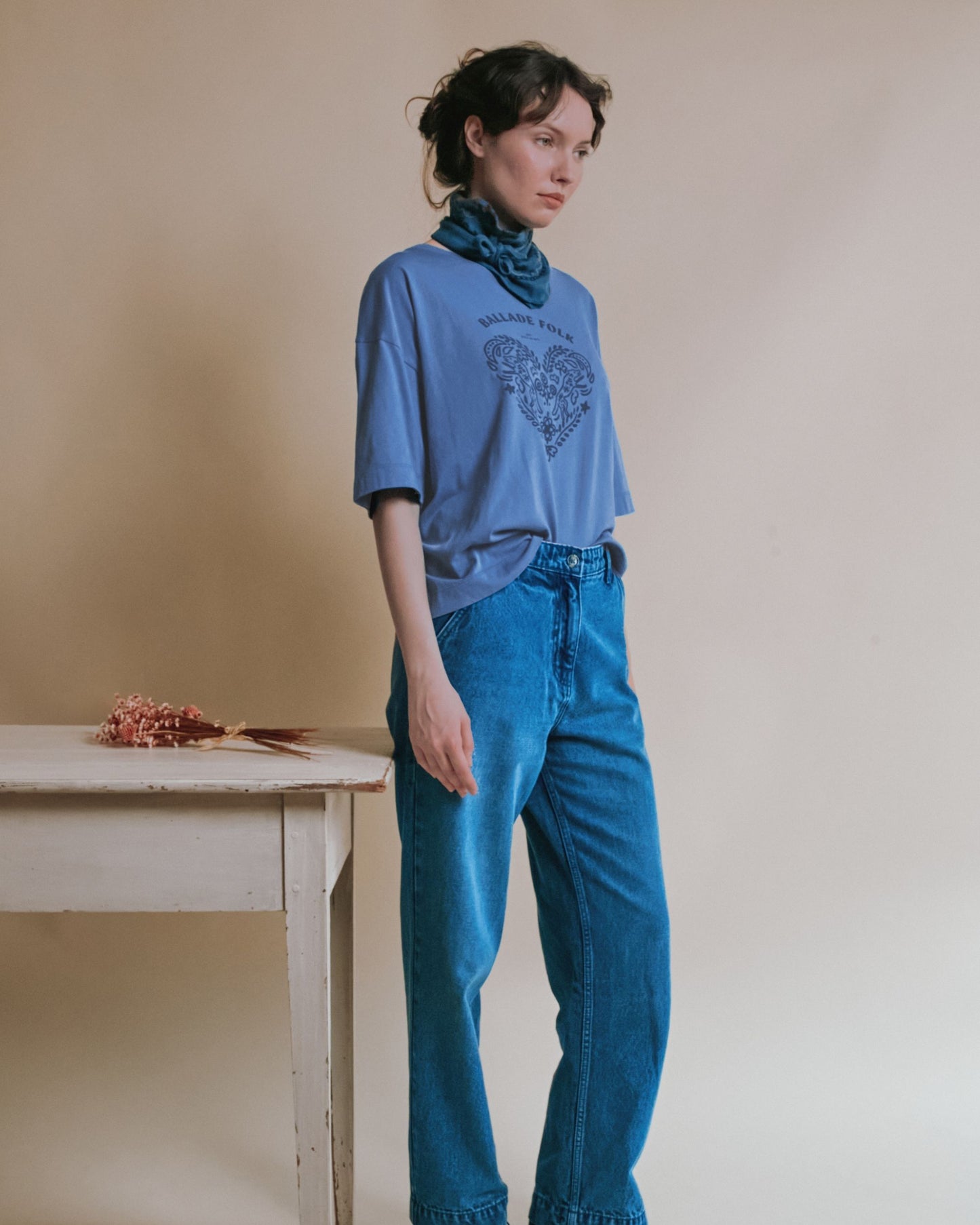 T-shirt - Oversize Ballade Folk bleu