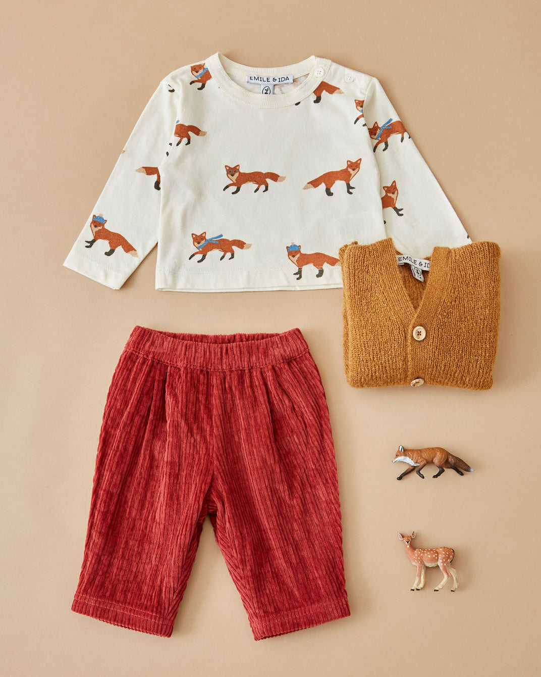 Pantalon bébé - Velours rouge