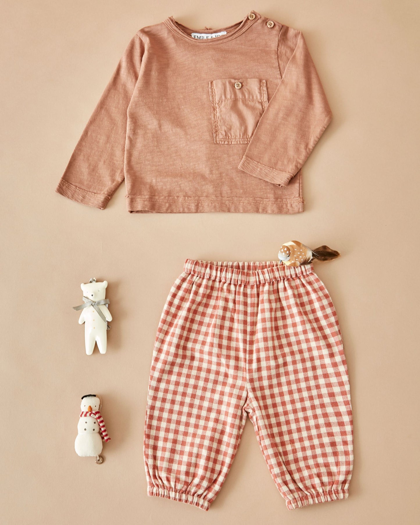 Pantalon bébé - Vichy terracotta