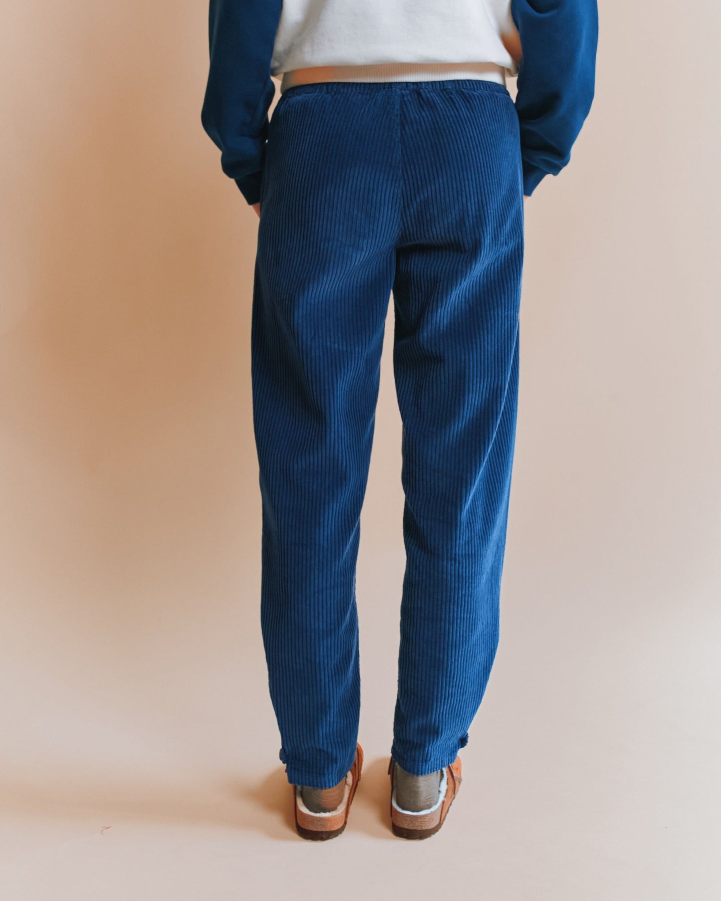 Pantalon jogger - Velours cotelé bleu