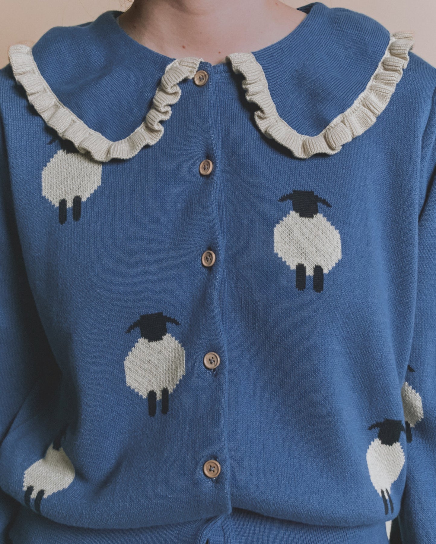 Cardigan - Jacquard mouton bleu