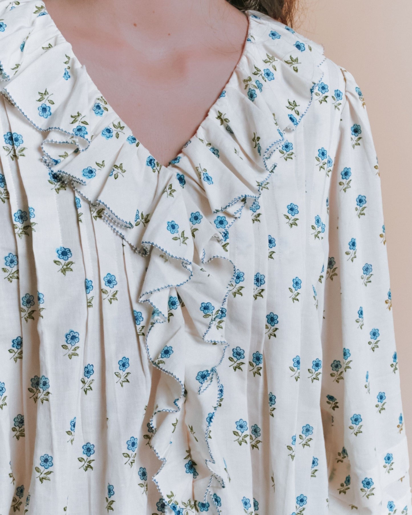 Blouse - Fleurie khadi écru