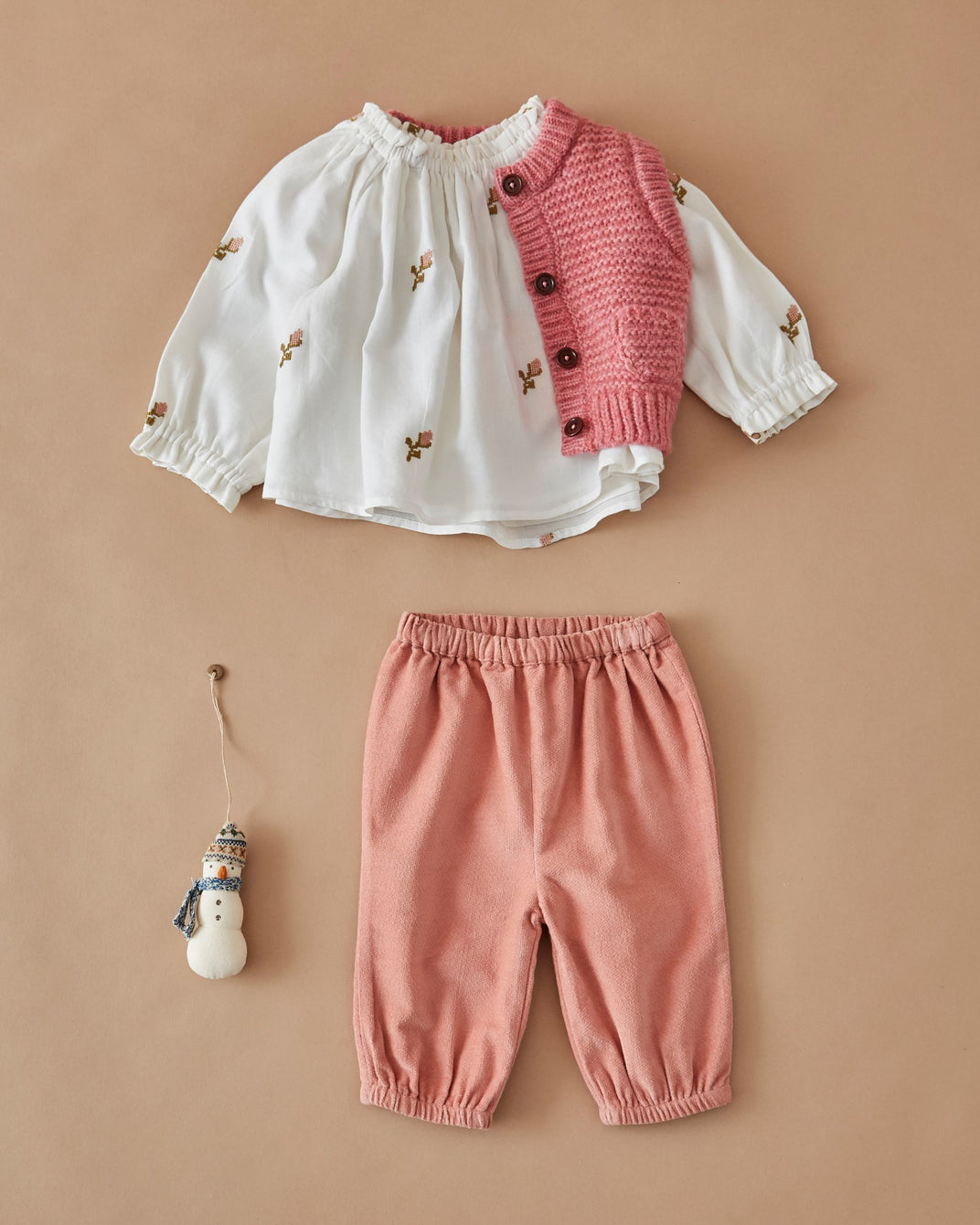Pantalon bébé - Velours rose