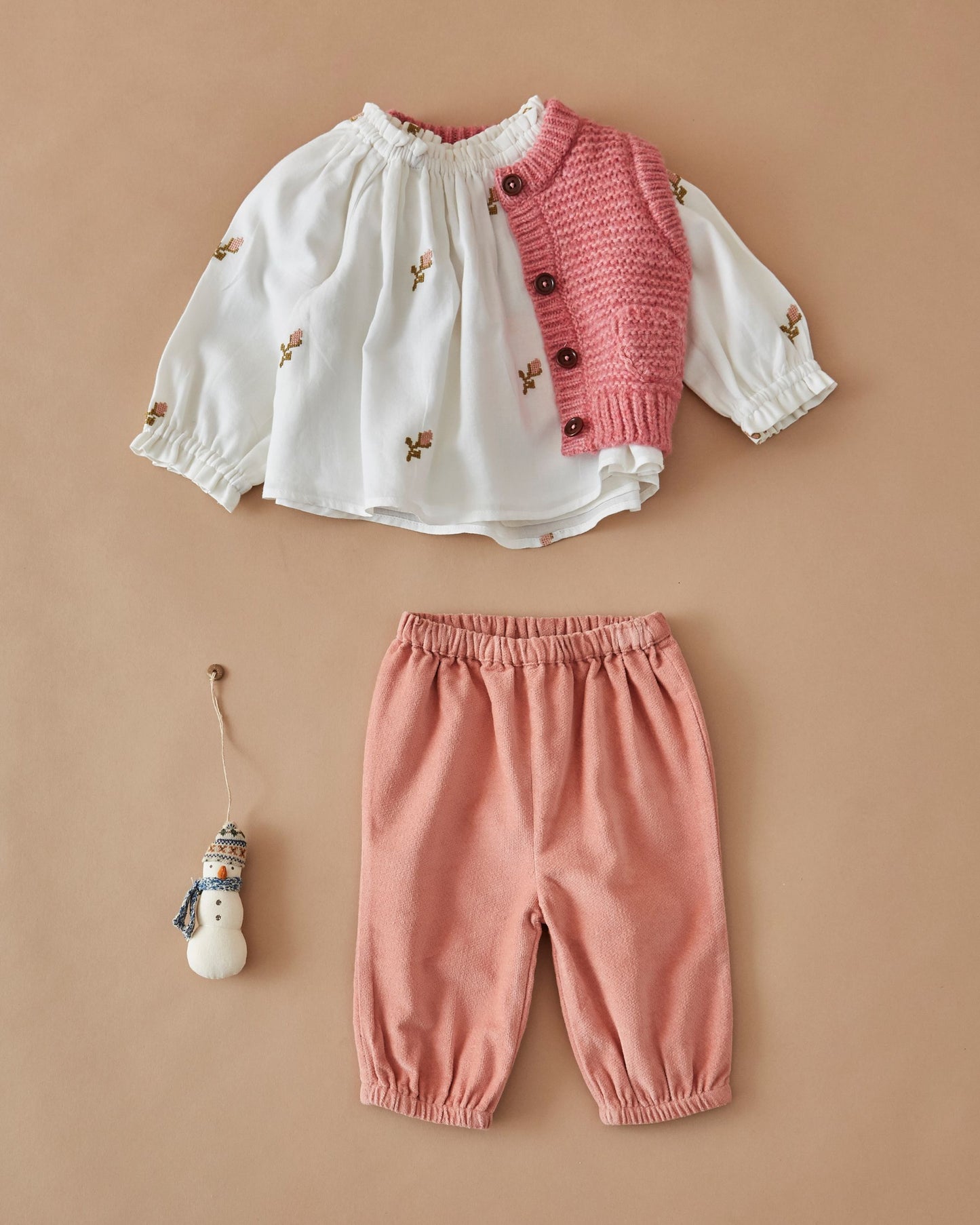Pantalon bébé - Velours rose