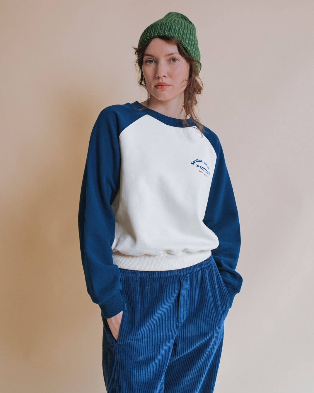 Sweat - Sardine marine et écru