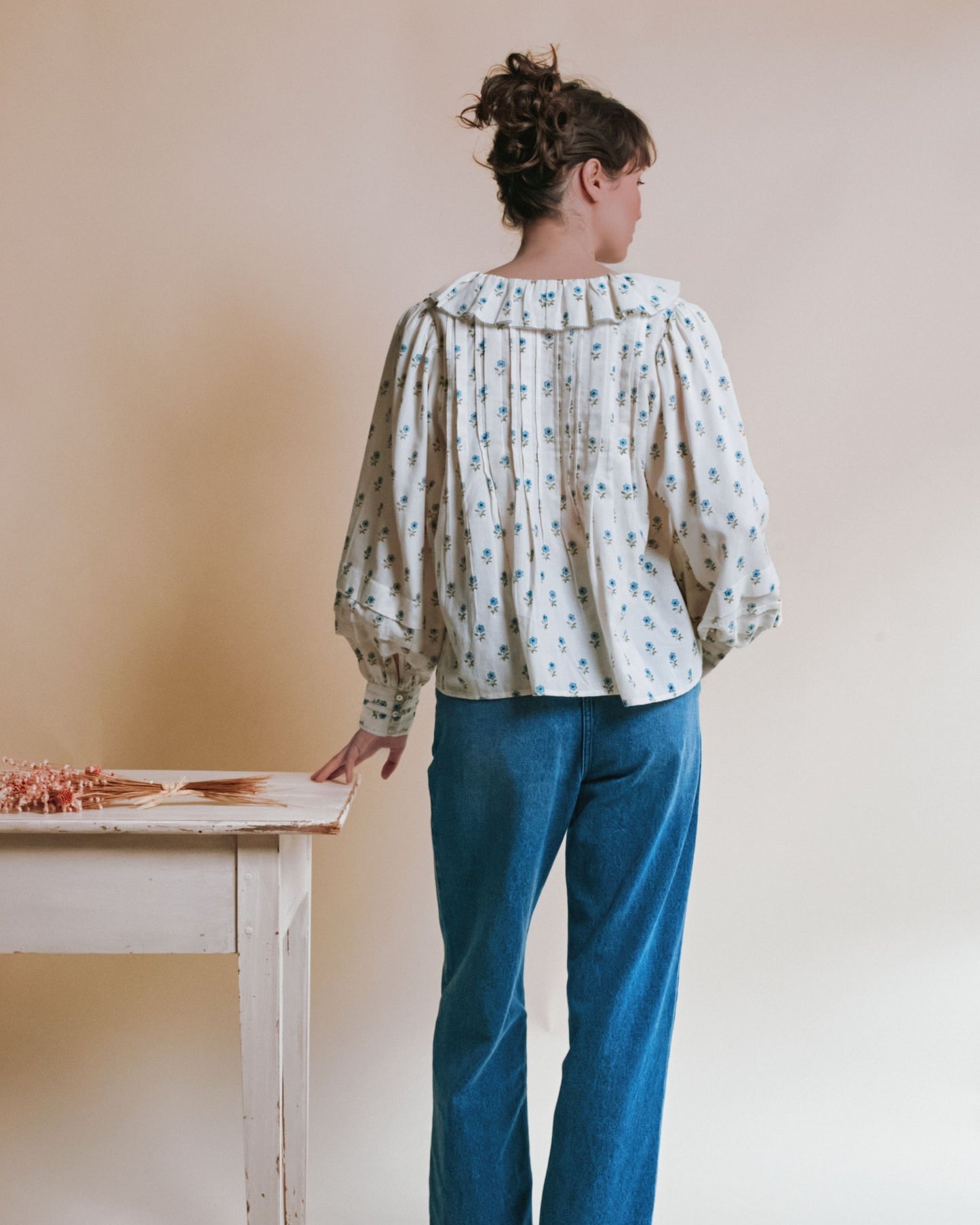 Blouse - Fleurie khadi écru