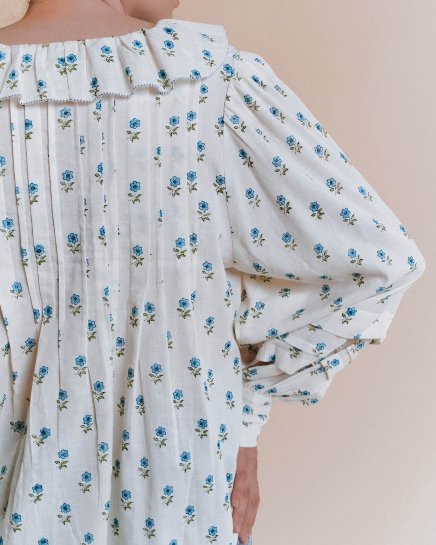 Blouse - Fleurie khadi écru