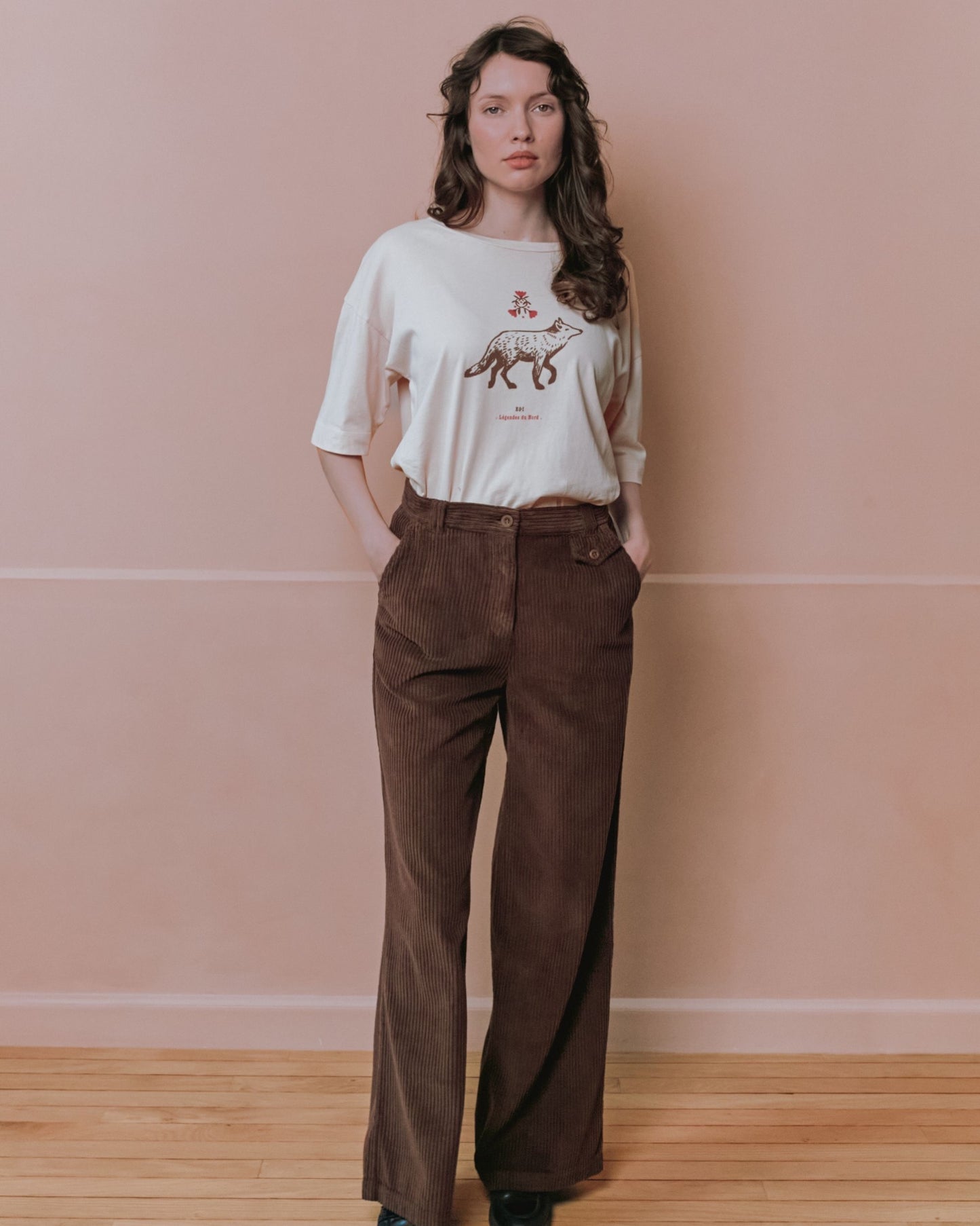 T-shirt - Oversize loup beige