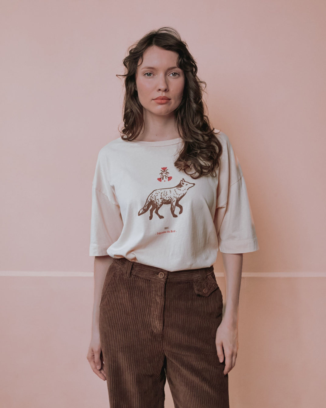 T-shirt - Oversize loup beige