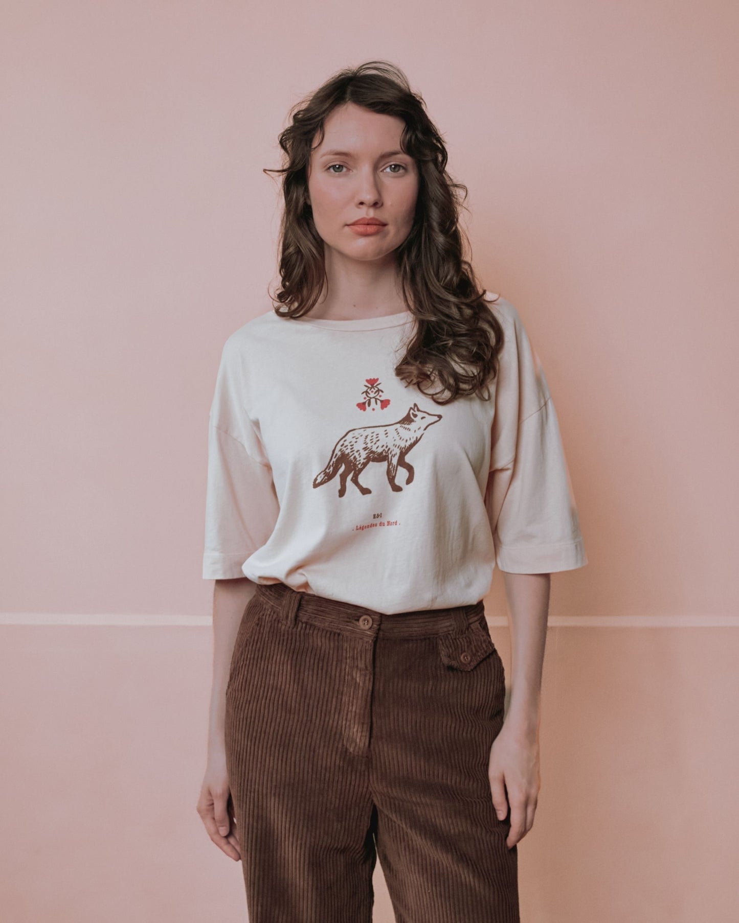 T-shirt - Oversize loup beige