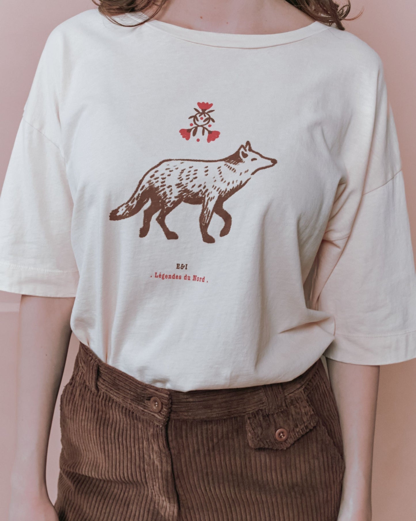 T-shirt - Oversize loup beige