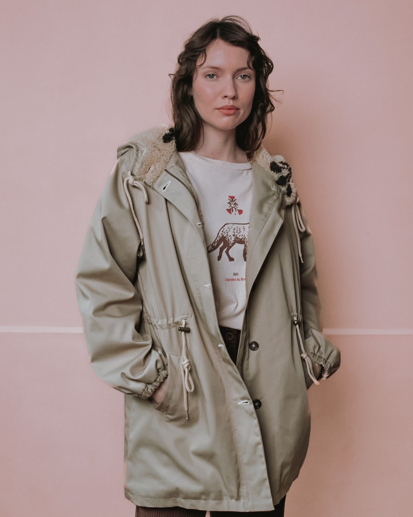 Parka - Doublée moumoute beige