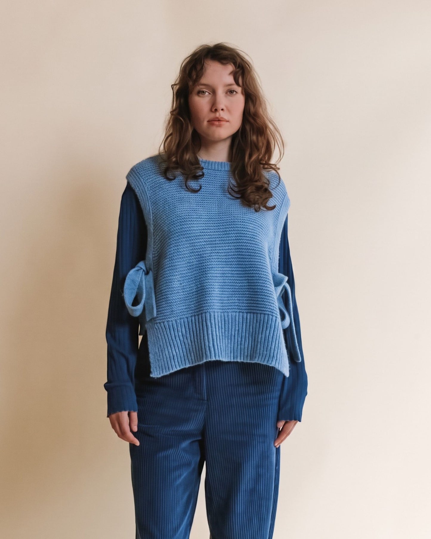 Pull sans manches - A nouer bleu