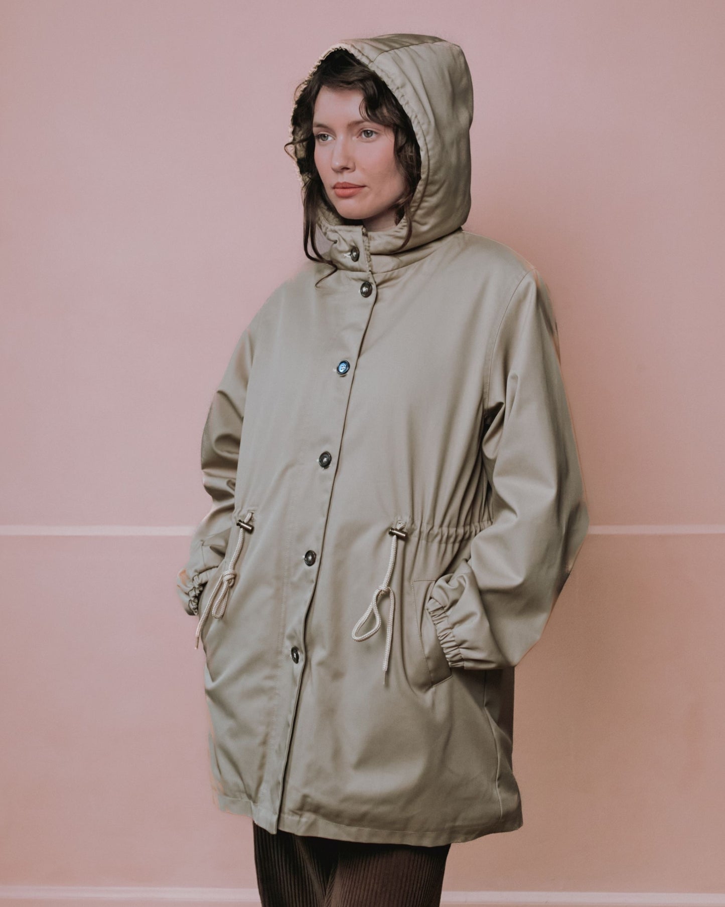 Parka - Doublée moumoute beige