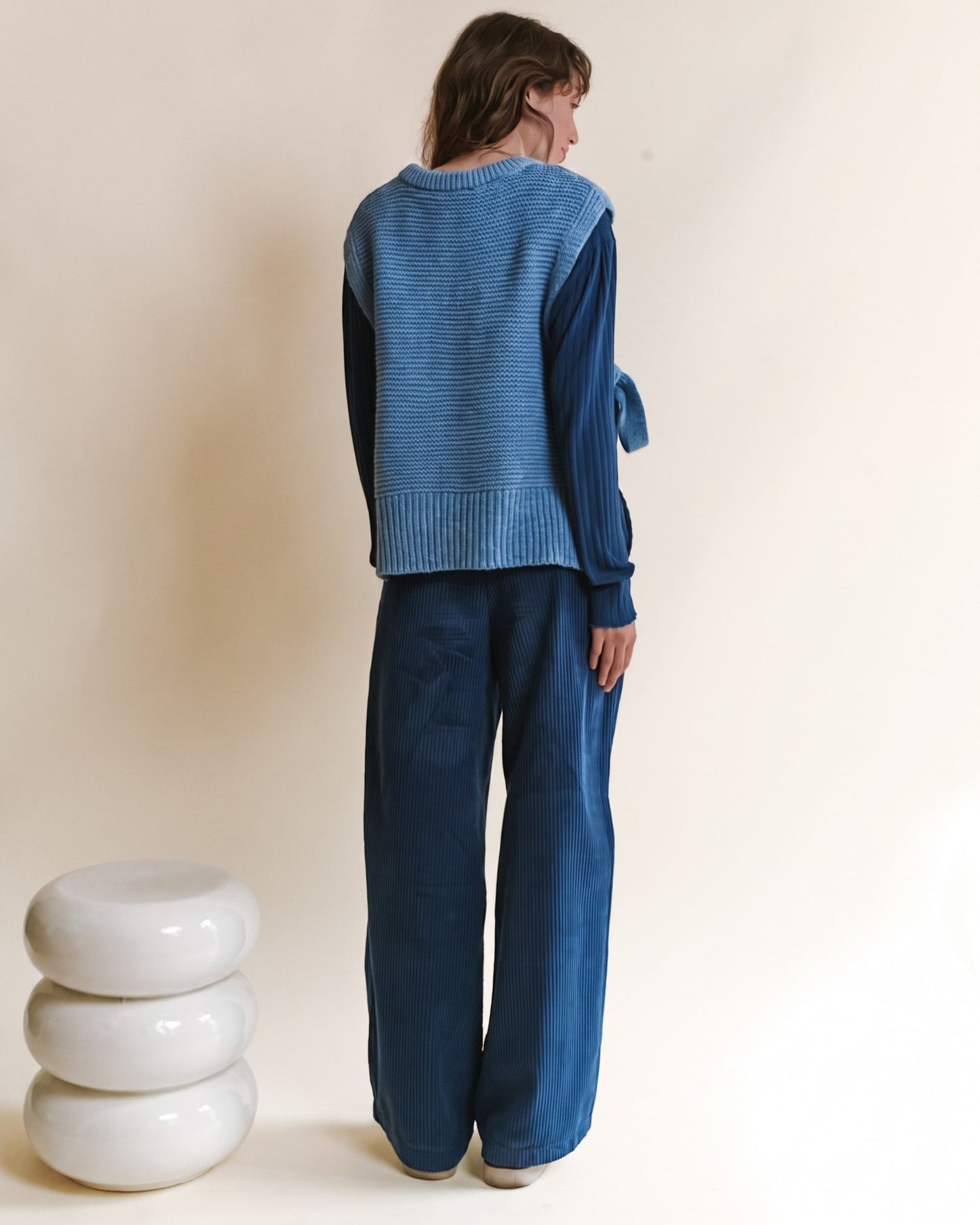 Pull sans manches - A nouer bleu