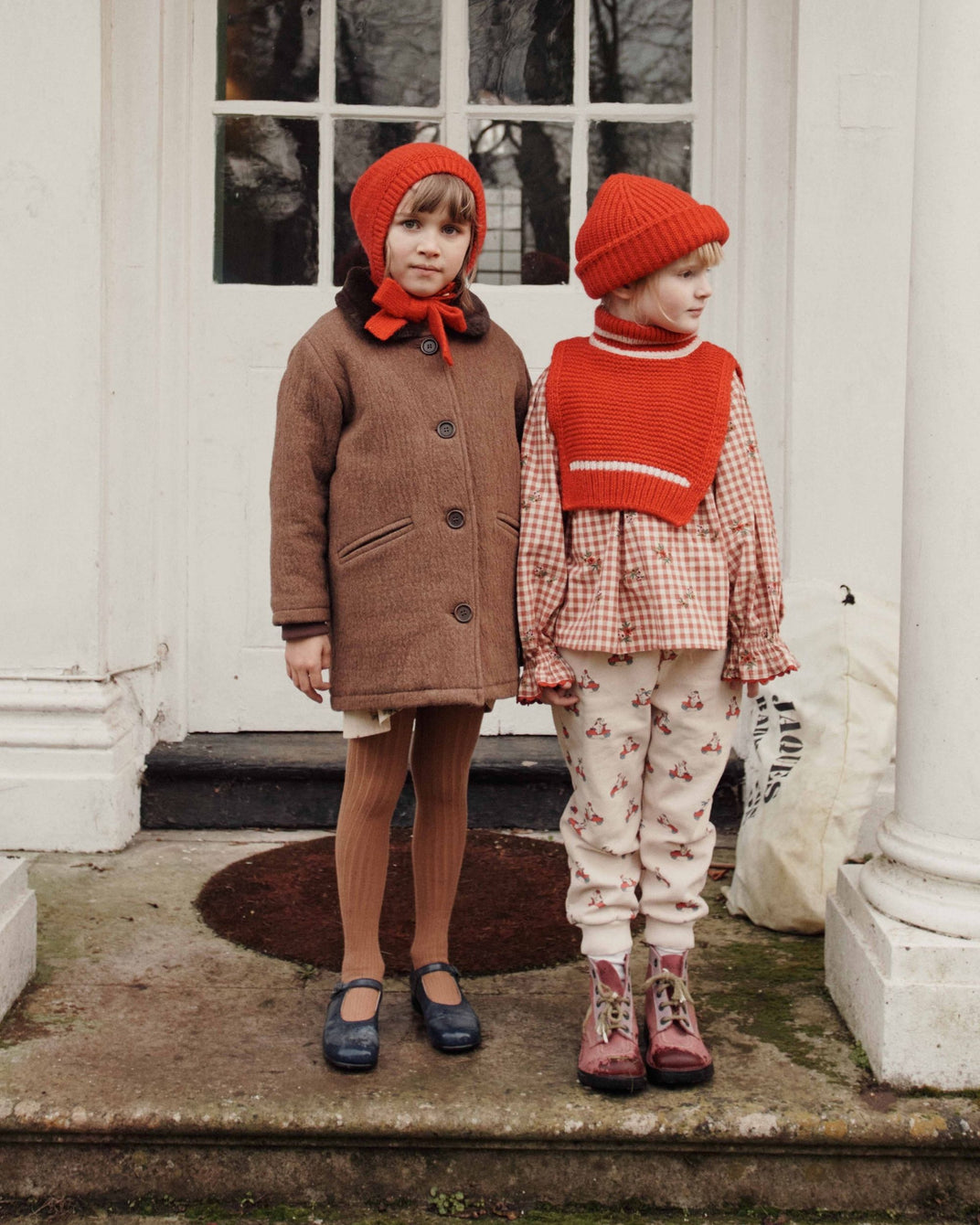 Col plastron enfant - Laine mérinos rouge