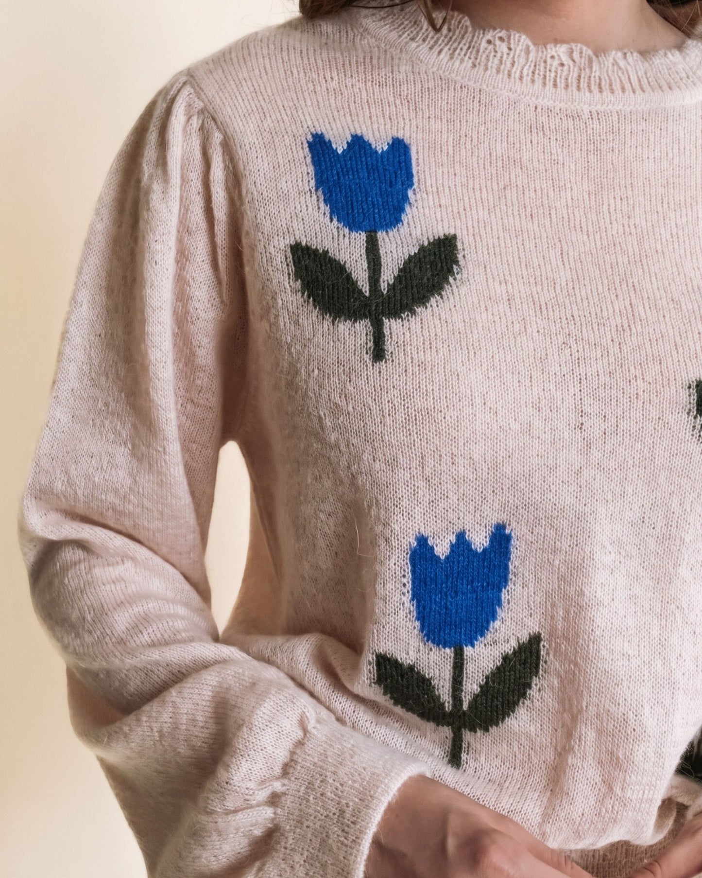 Pull femme - Tulipe bleue