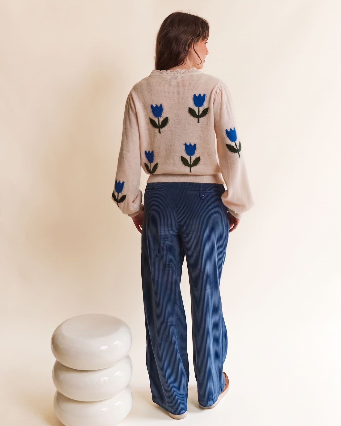 Pull femme - Tulipe bleue
