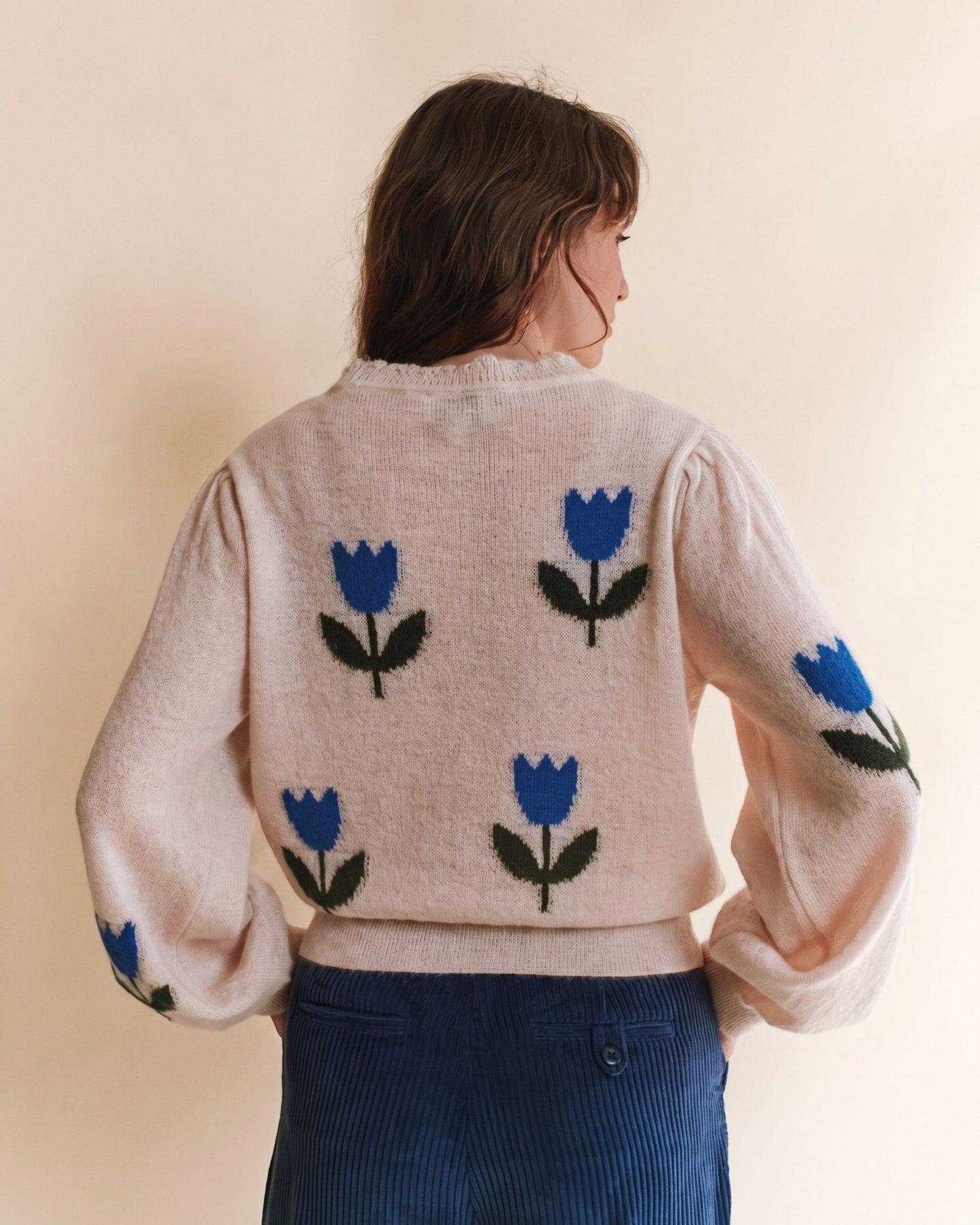 Pull femme - Tulipe bleue