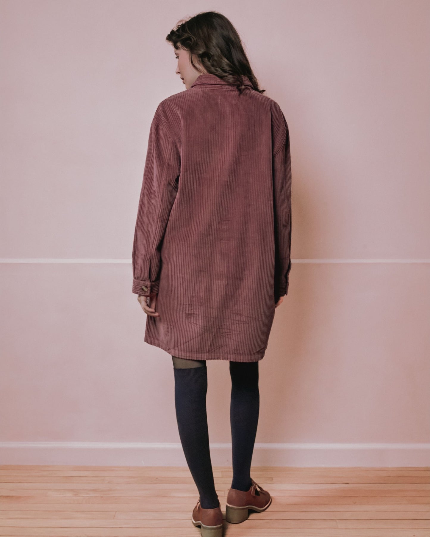 Robe chemise - Velours violine