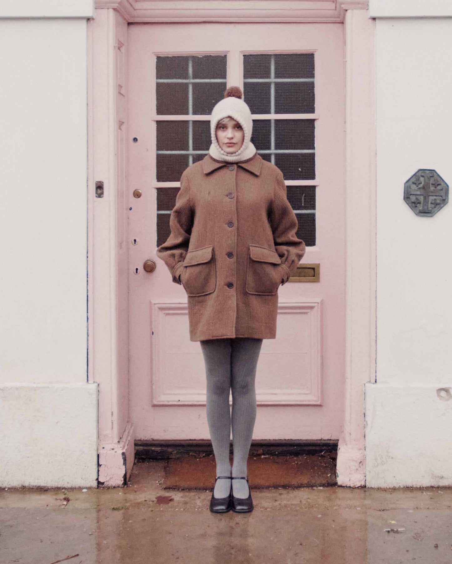 Manteau - Laine gaufrée marron